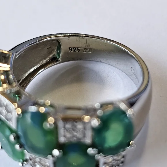 Natural Opal & White Zircon Ring in Sterling Silver! Size 7! - Picture 8 of 14